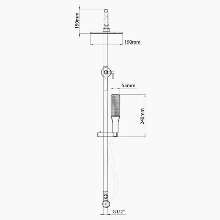 SLR COLLONE DOUCHE POMME CAREE ROSTOM 1