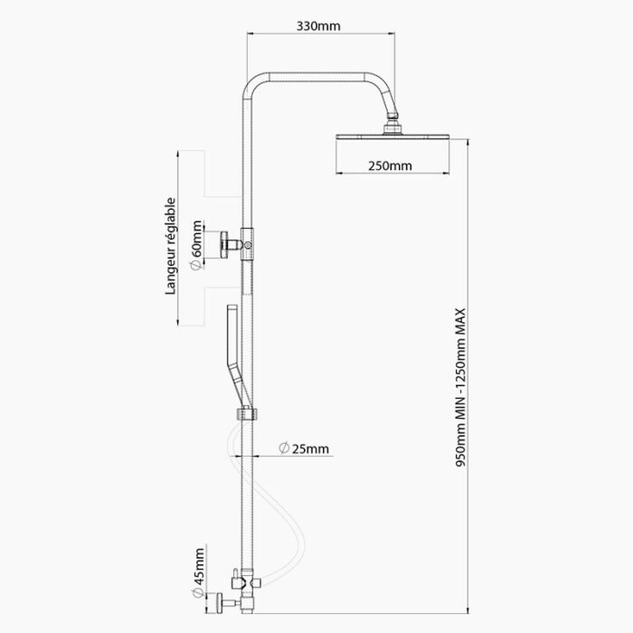 SLR COLLONE DOUCHE POMME CAREE ROSTOM