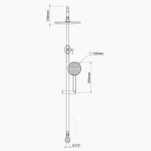 SLR COLLONE DOUCHE POMME RONDE ROSTOM 1