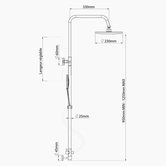 SLR COLLONE DOUCHE POMME RONDE ROSTOM
